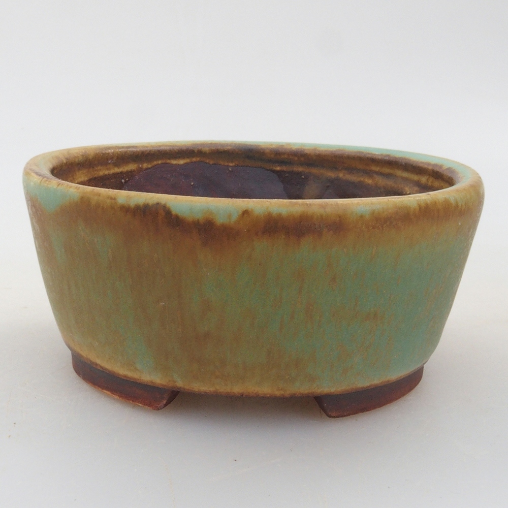 Keramická bonsai miska 10,5 x 9 x 4 cm, farba zelená