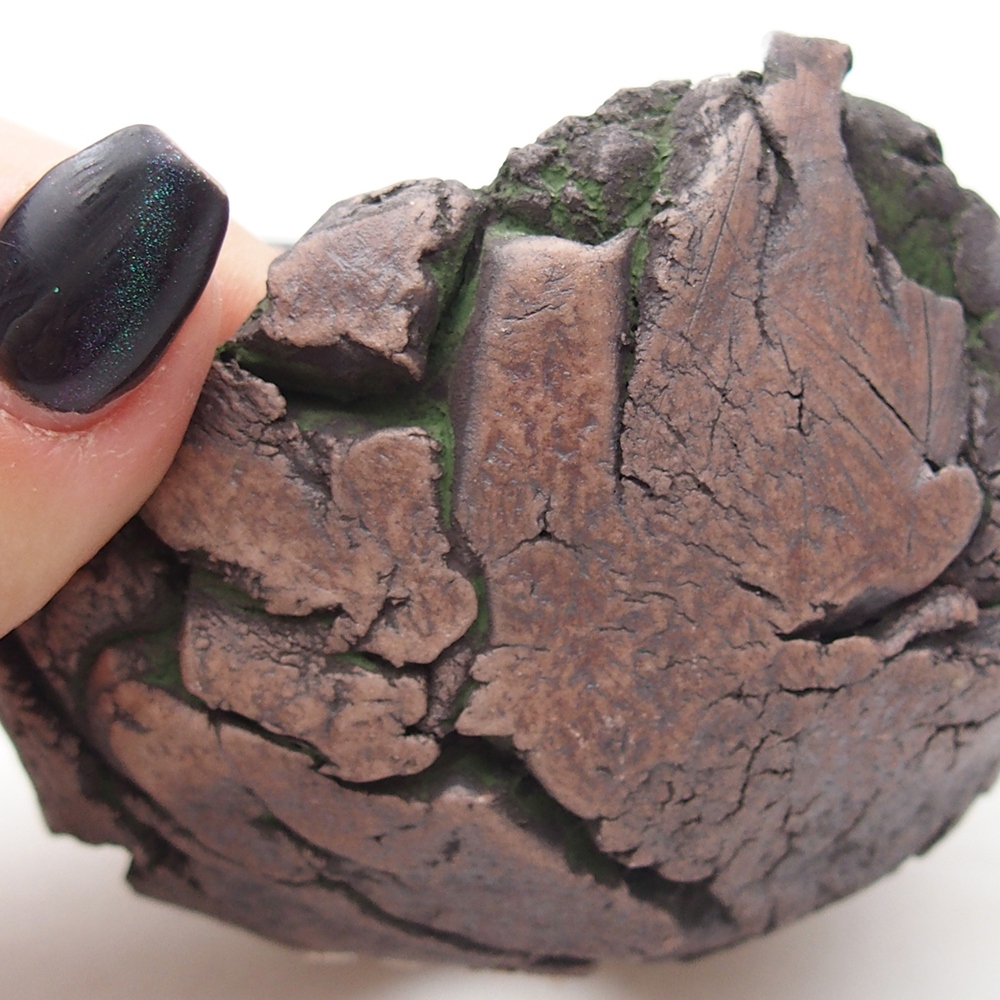 Keramická mušľa 9,5 x 9,5 x 6 cm , farba zelená