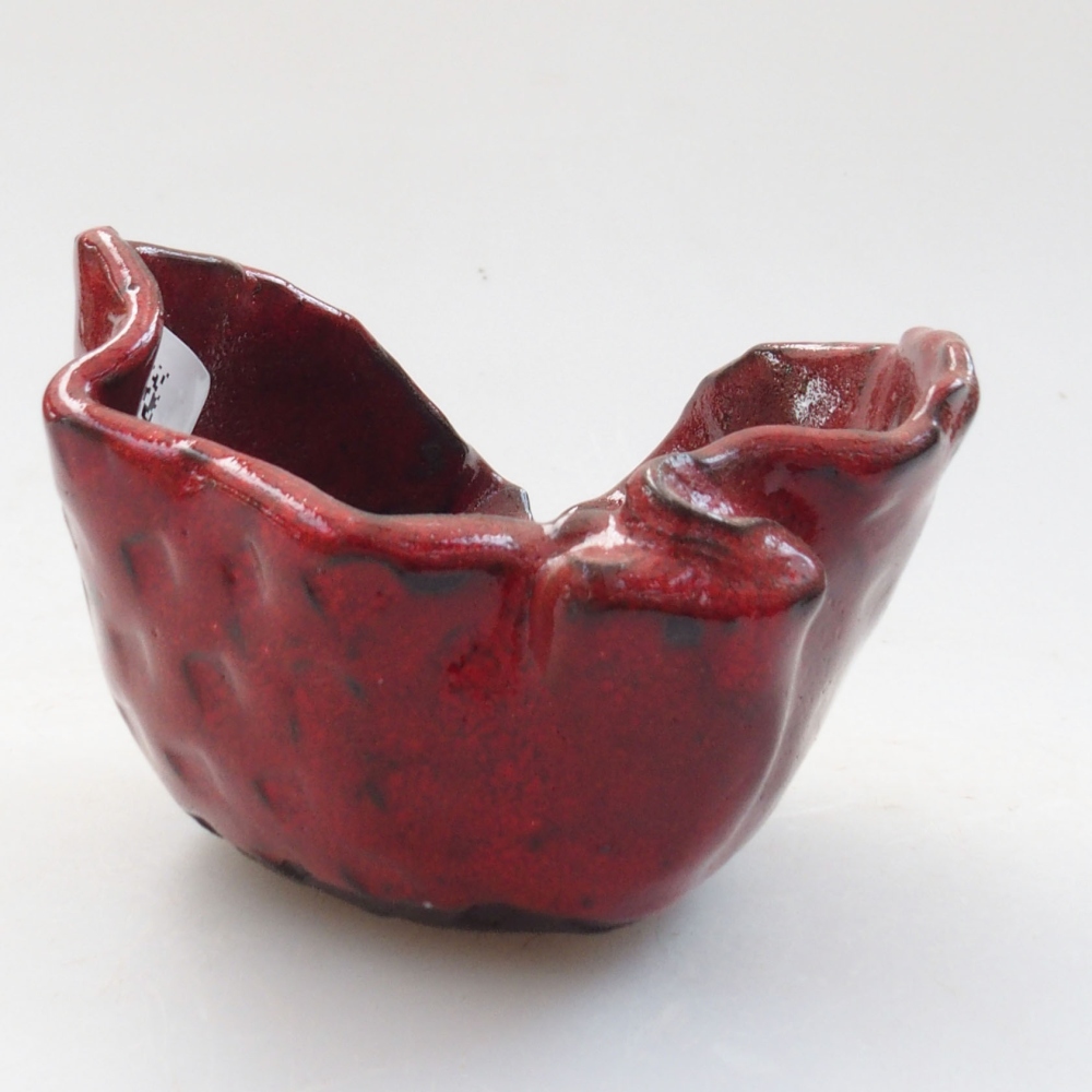 Keramická Škrupina 8 x 7,5 x 6 cm , farba červená