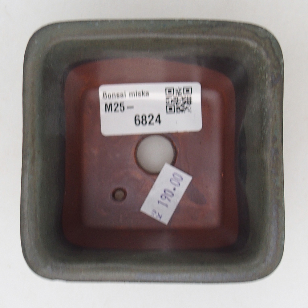 Keramická miska na bonsaje 8,5 x 8,5 x 5 cm, sivá