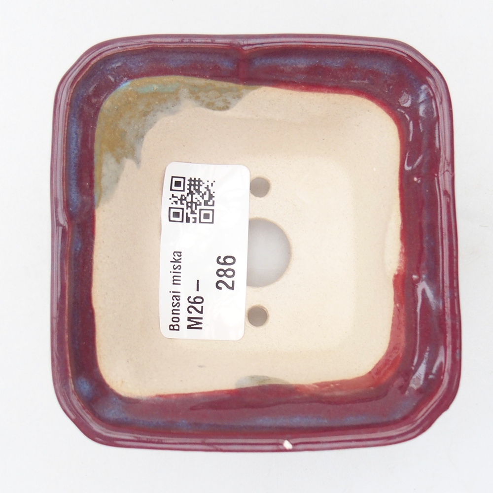 Mini bonsajová miska 7,5 x 7,5 x 4,5 cm, bordová