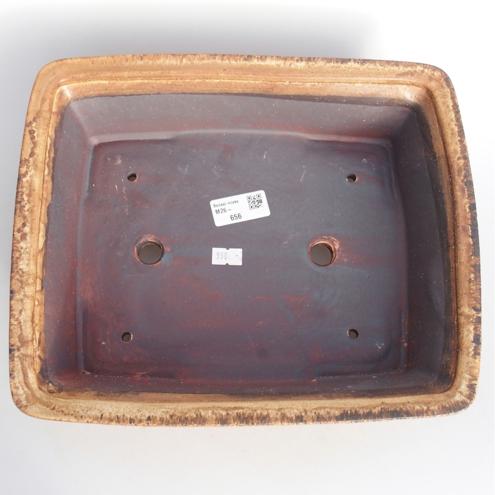 Keramická miska na bonsaje 29,5 x 24,5 x 8 cm, hnedá