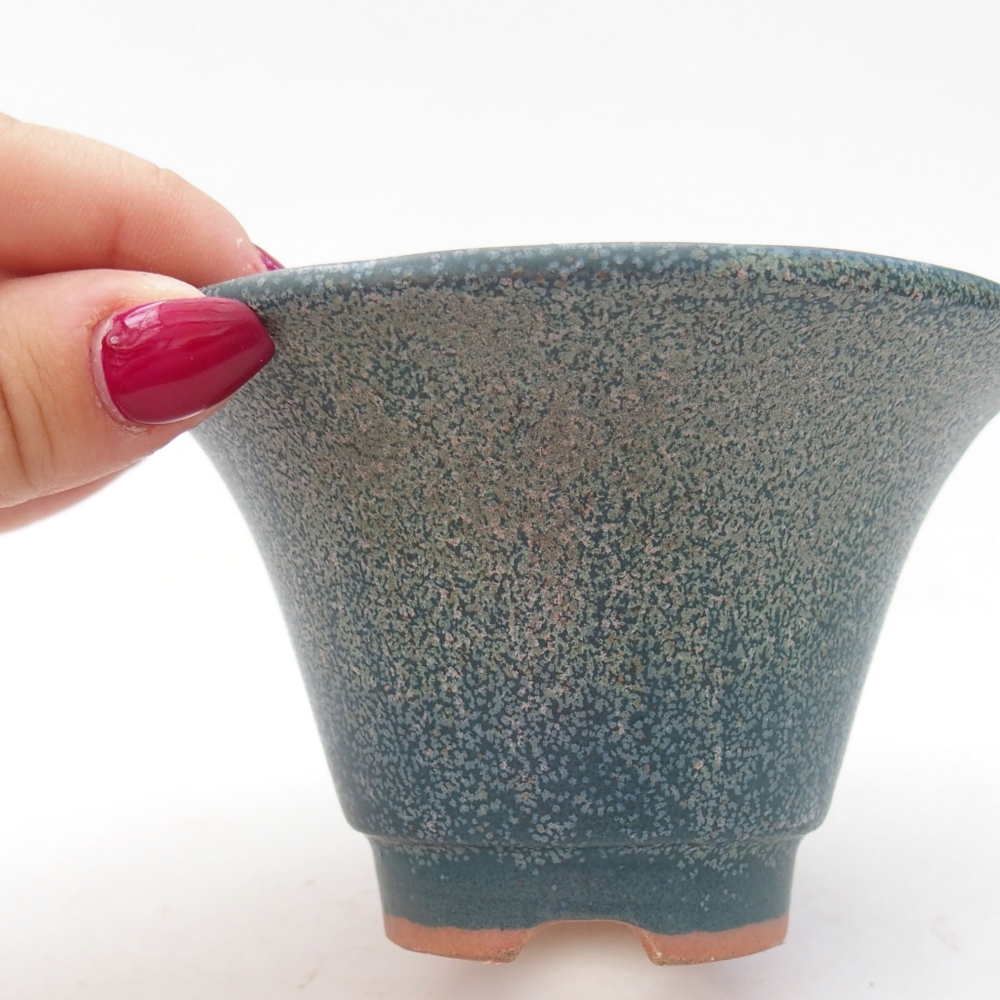 Keramická bonsai miska 10,5 x 10,5 x 6,5 cm, farba modra