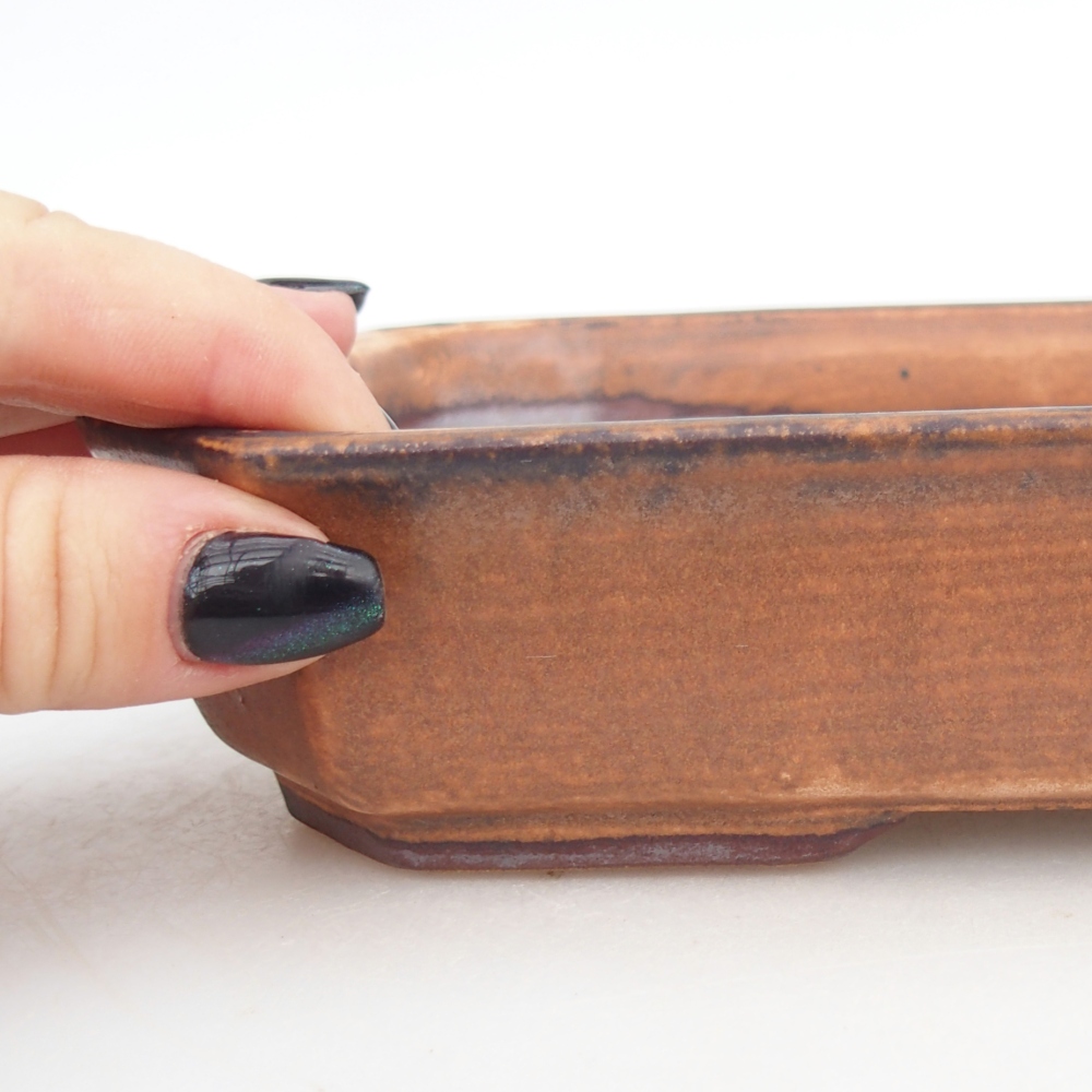 Keramická miska na bonsaje 18,5 x 13,5 x 4,5 cm, hnedá