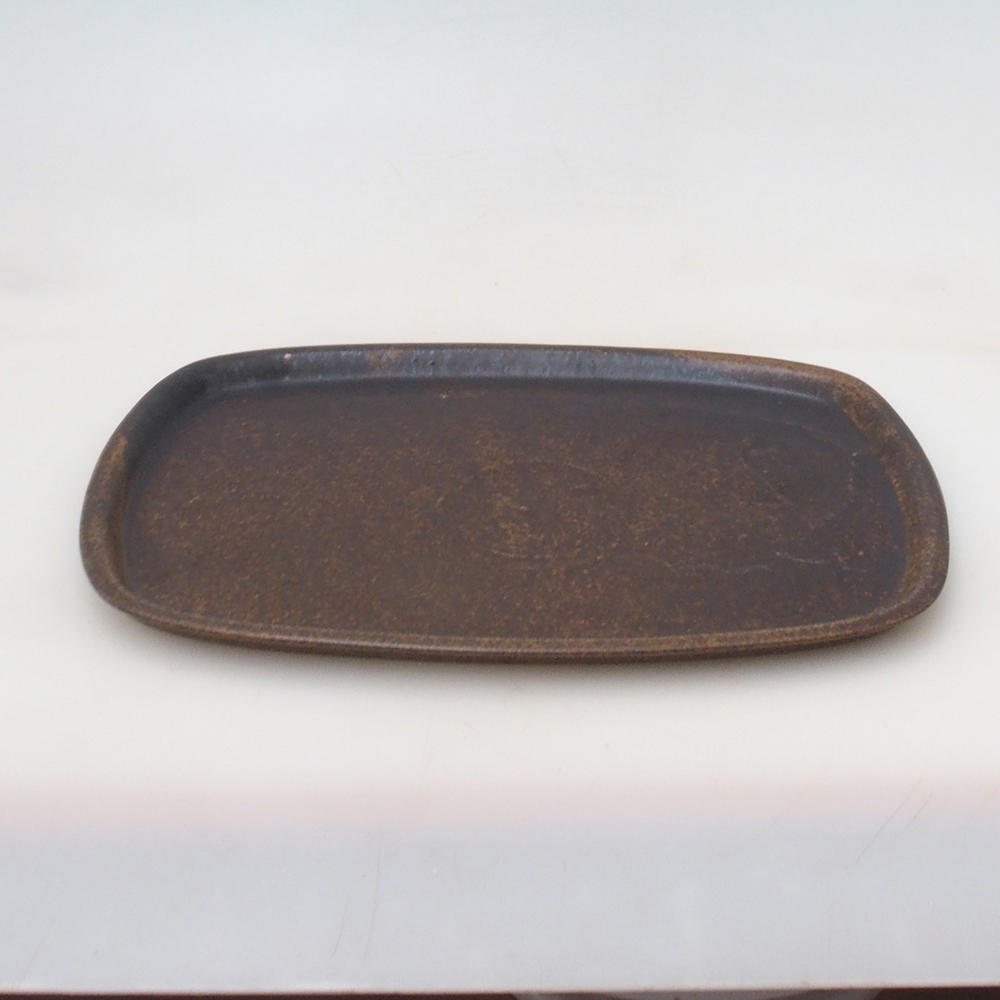 Keramický tanier H09 – 28,5 x 19,5 x 1,5 cm – hnedý