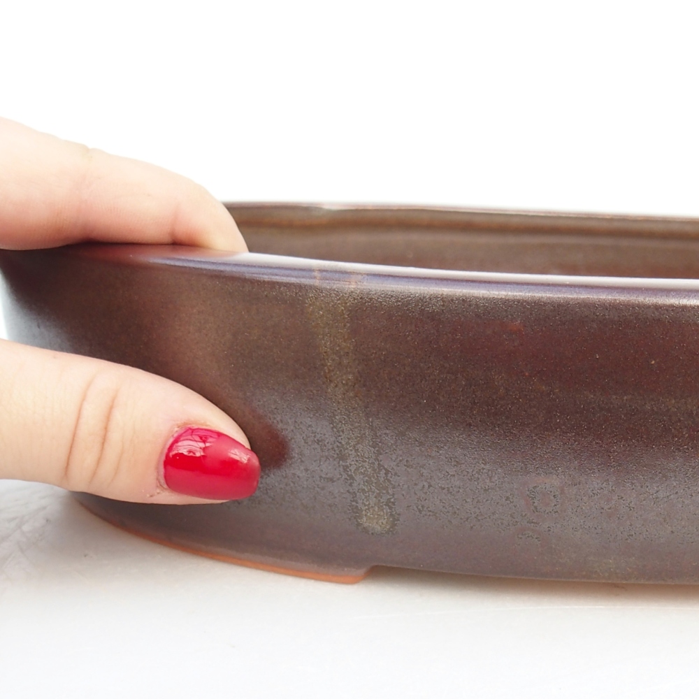 Keramická miska na bonsaje 27 x 21 x 5 cm, hnedá