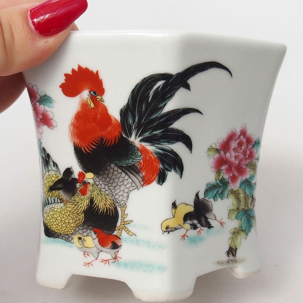 Keramická miska na bonsaje 10,5 x 9,5 x 9 cm, farba biela