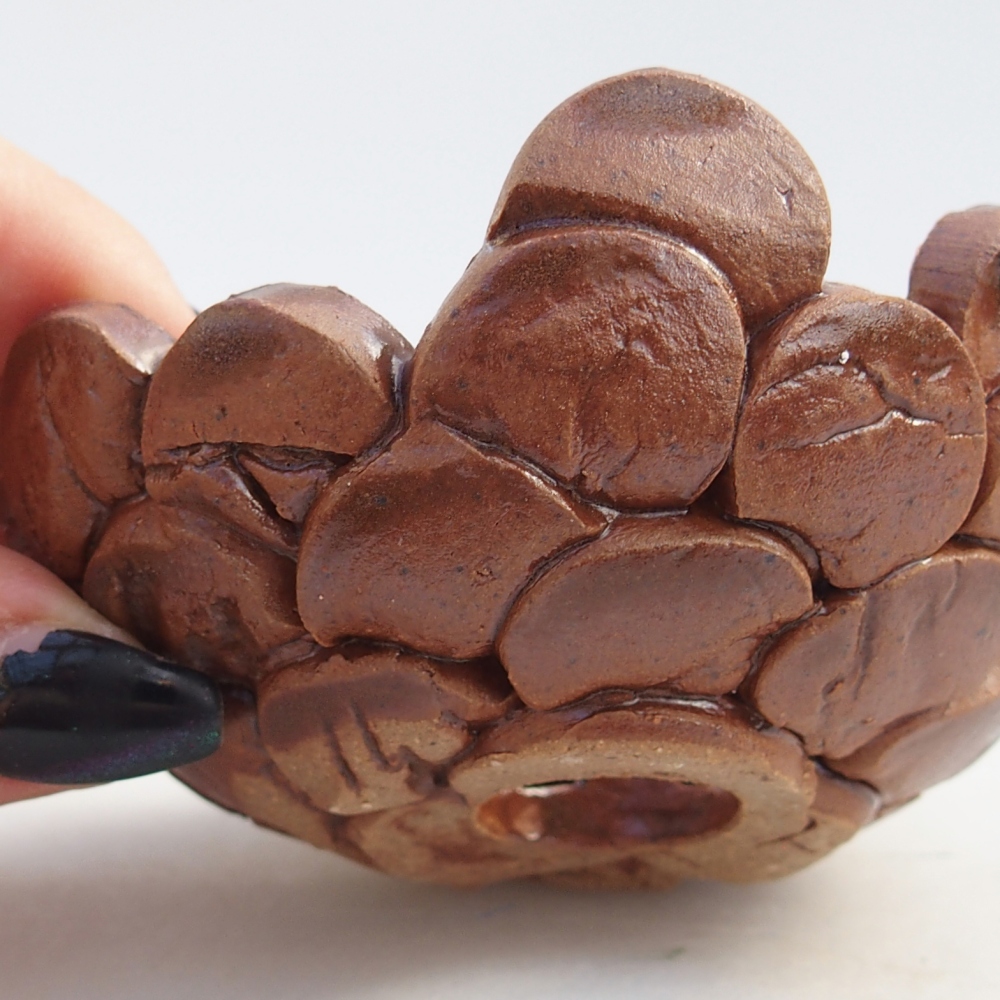 Keramická mušľa 8,5 x 8,5 x 4 cm , farba hnedá