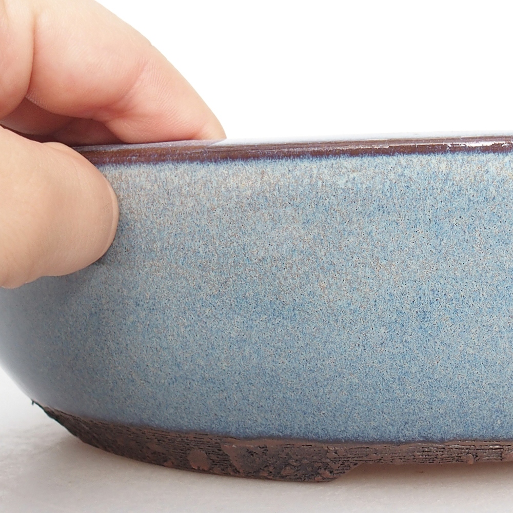 Keramická miska na bonsaje 25,5 x 25,5 x 7 cm, farba modrá