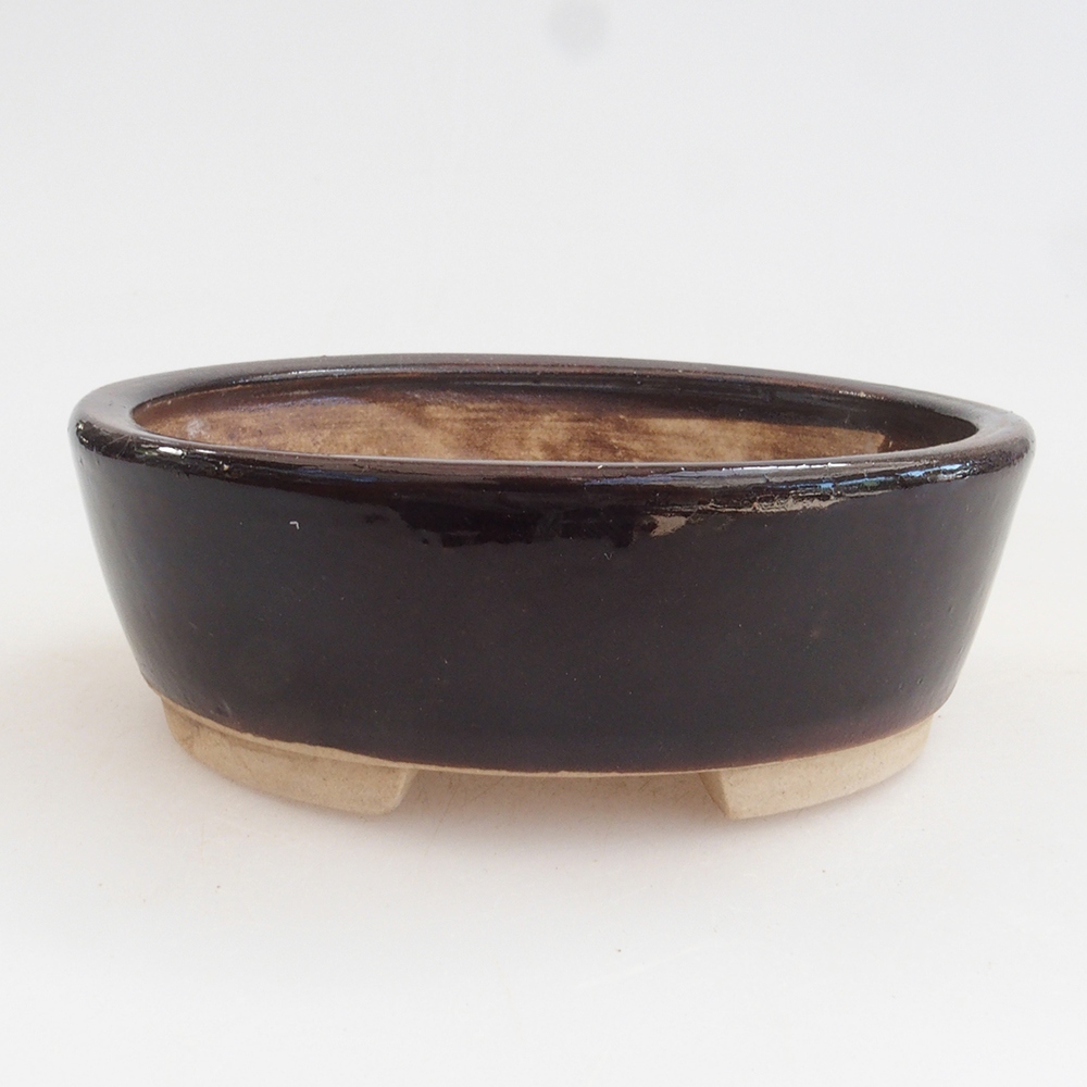 Keramická bonsai miska 9,5 x 8 x 3 cm, farba hnedá