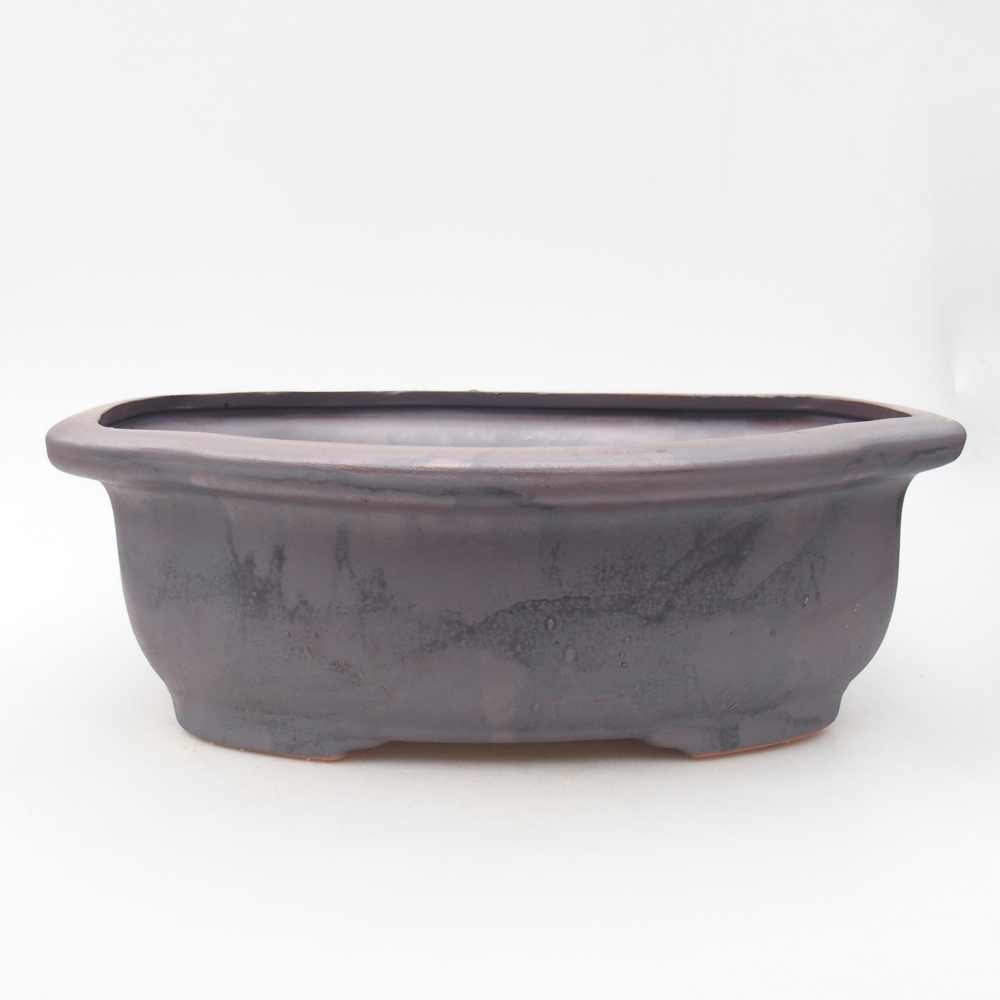 Keramická bonsajová miska 30 x 26 x 10,5 cm, farba kovu