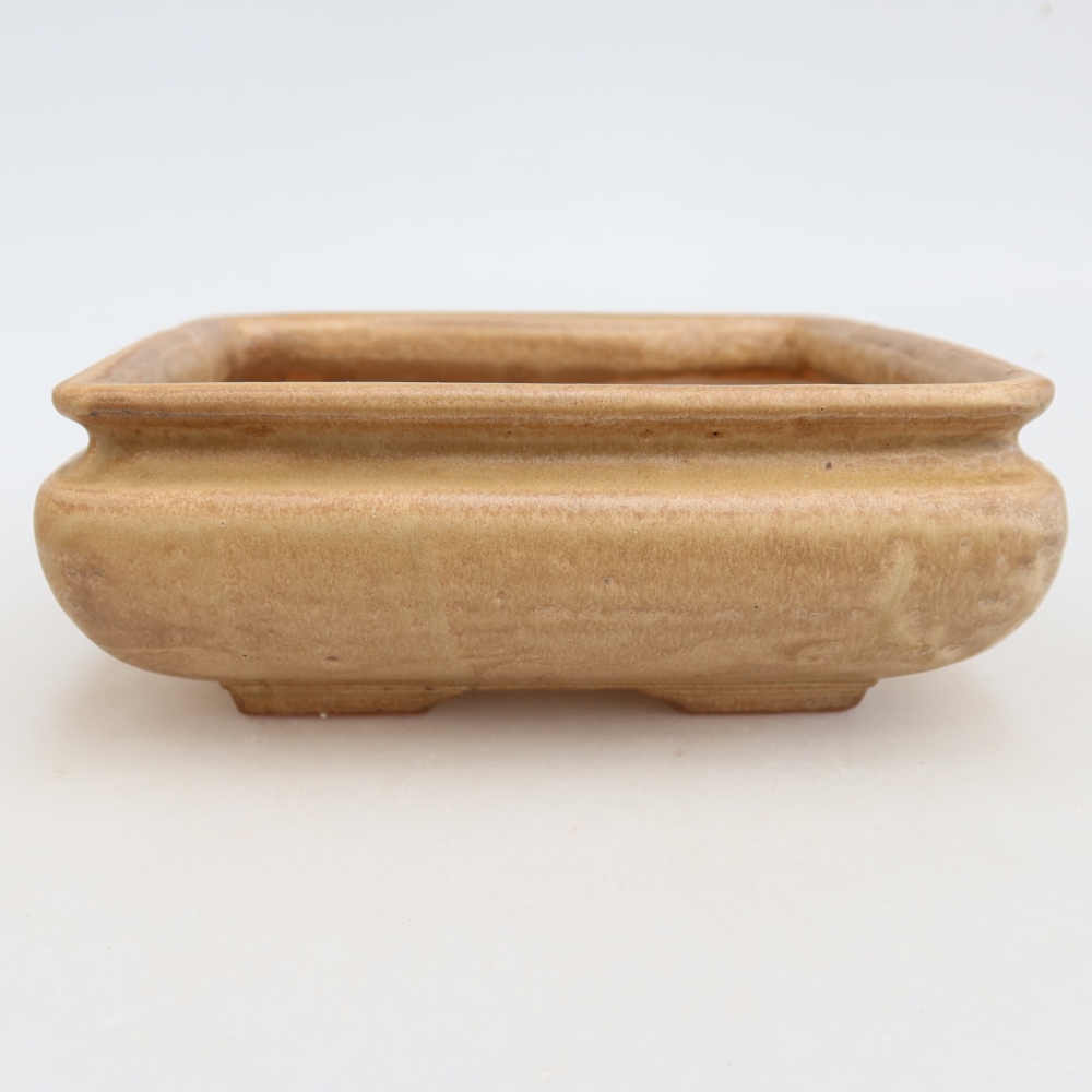 Keramická miska na bonsai 15,5 x 15,5 x 6 cm, farba béžová
