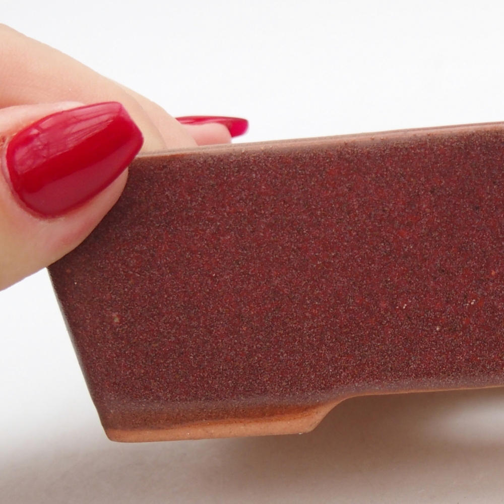 Keramická miska na bonsaje 11,5 x 9,5 x 6 cm, farba bordová