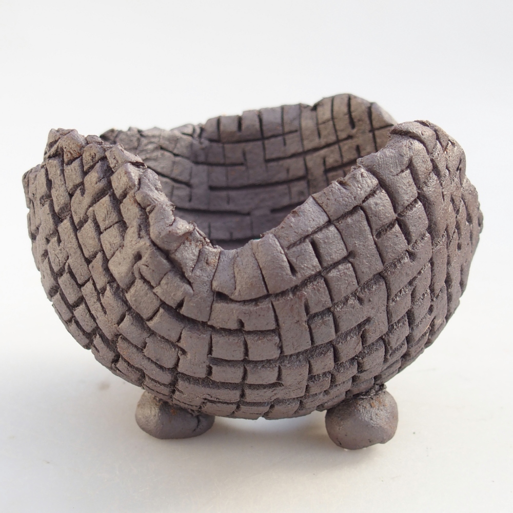 Keramická mušľa 10 x 10 x 7,5 cm , kovová farba