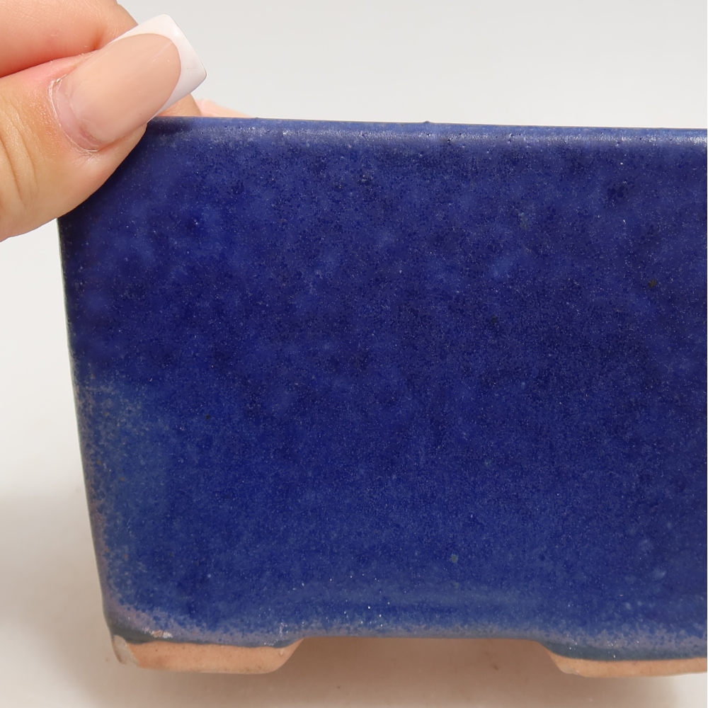 Keramická miska na bonsaje 11 x 11 x 8,5 cm, farba modrá