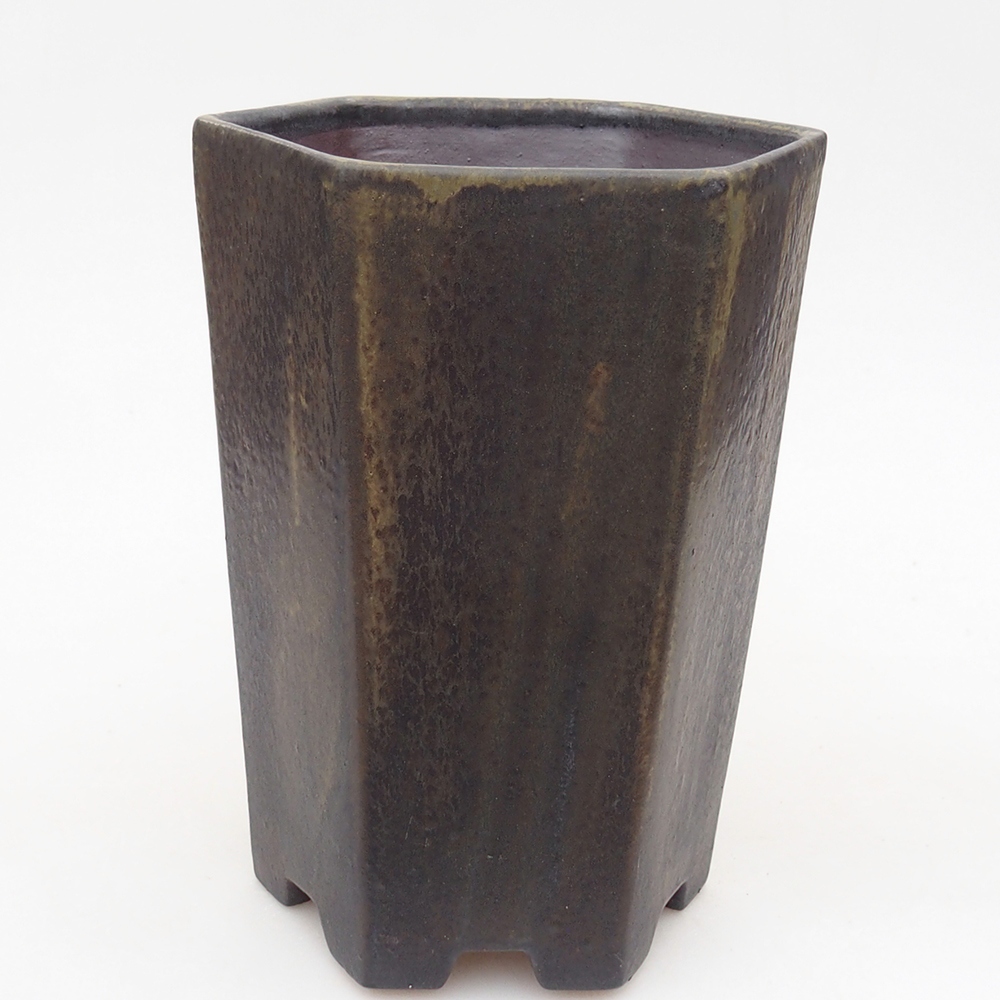 Keramická bonsajová miska 13 x 11,5 x 17 cm, zeleno-šedá