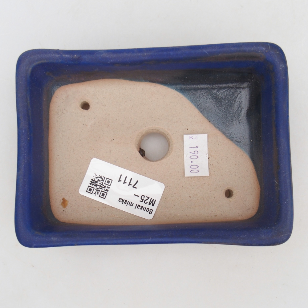 Keramická miska na bonsaje 11,5 x 9,5 x 6 cm, farba modrá