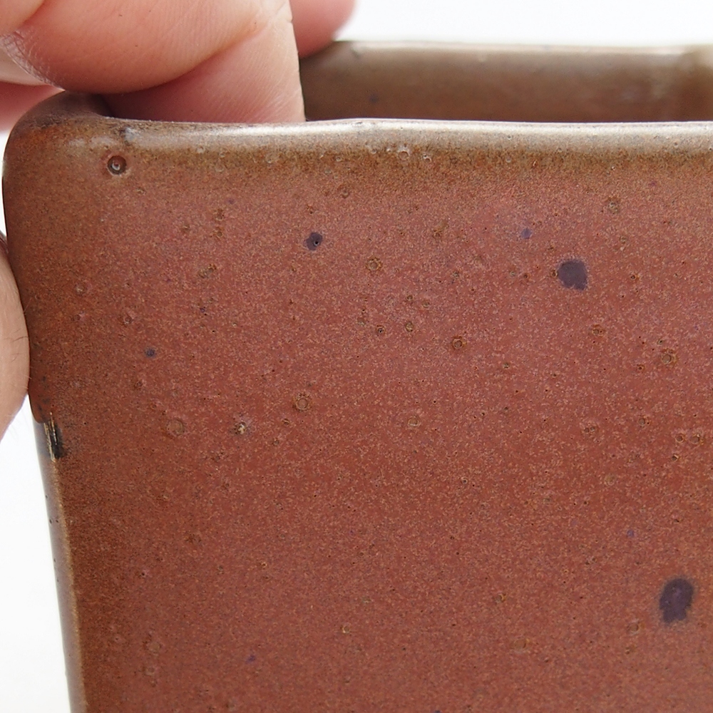 Keramická miska na bonsaje 7,5 x 7,5 x 10,5 cm, hnedá