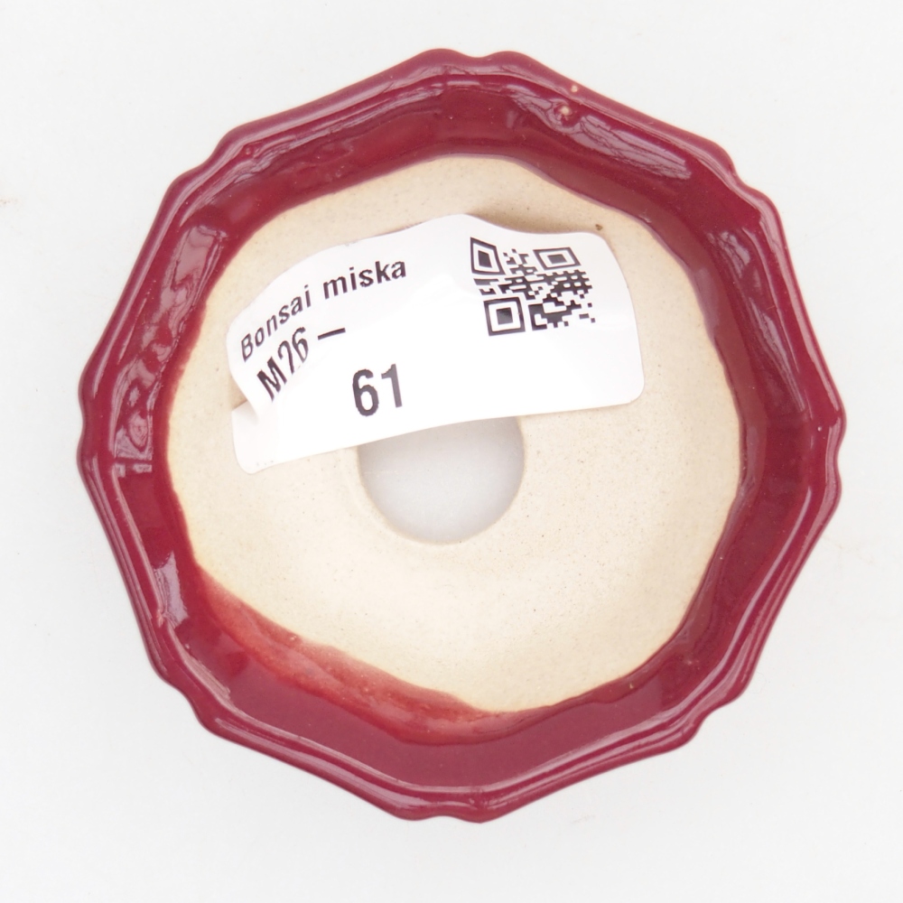 Mini bonsajová miska 6 x 6 x 2,5 cm, bordová