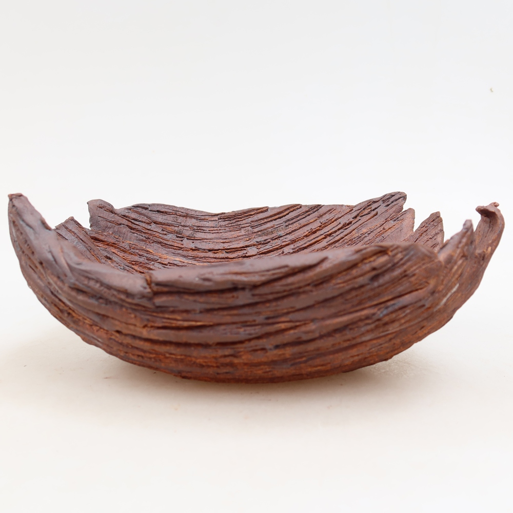 Keramická mušľa 20 x 17,5 x 7 cm , farba hnedá