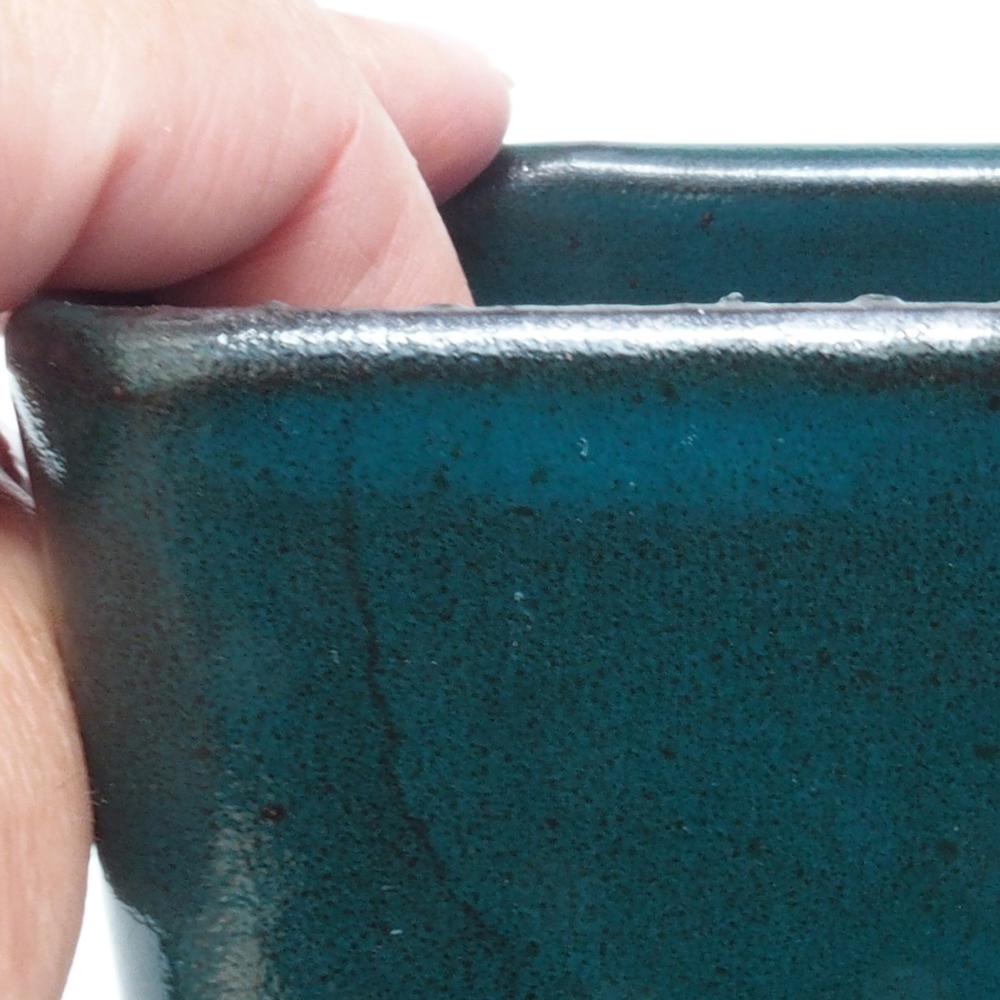Keramická bonsai miska 8,5 x 8,5 x 11 cm, farba zelená