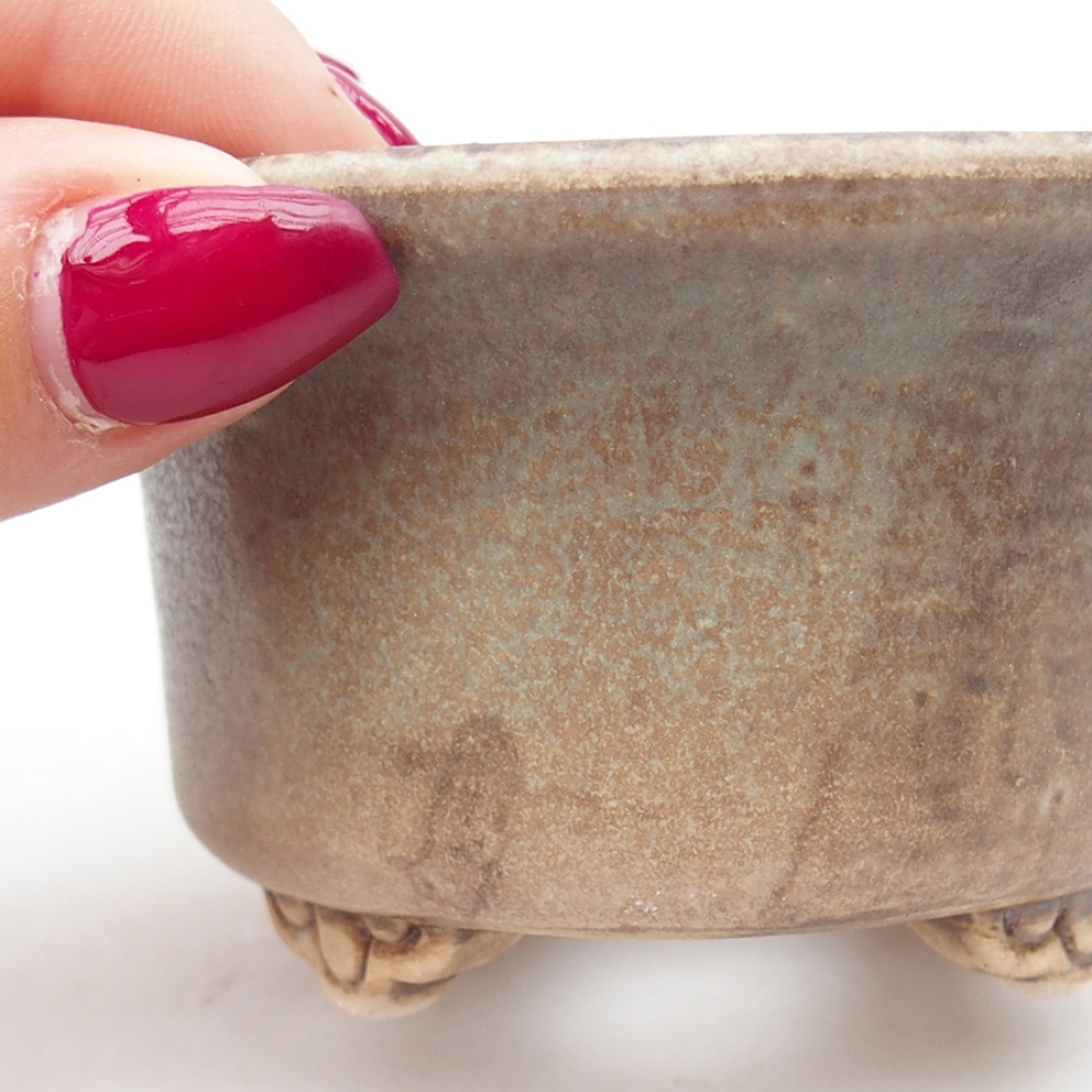 Keramická bonsai miska 9 x 9 x 3,5 cm, farba zelená
