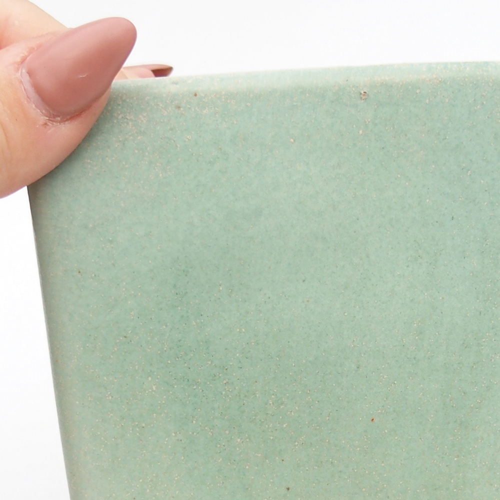 Keramická miska na bonsaje 8,5 x 8,5 x 11,5 cm, zelená