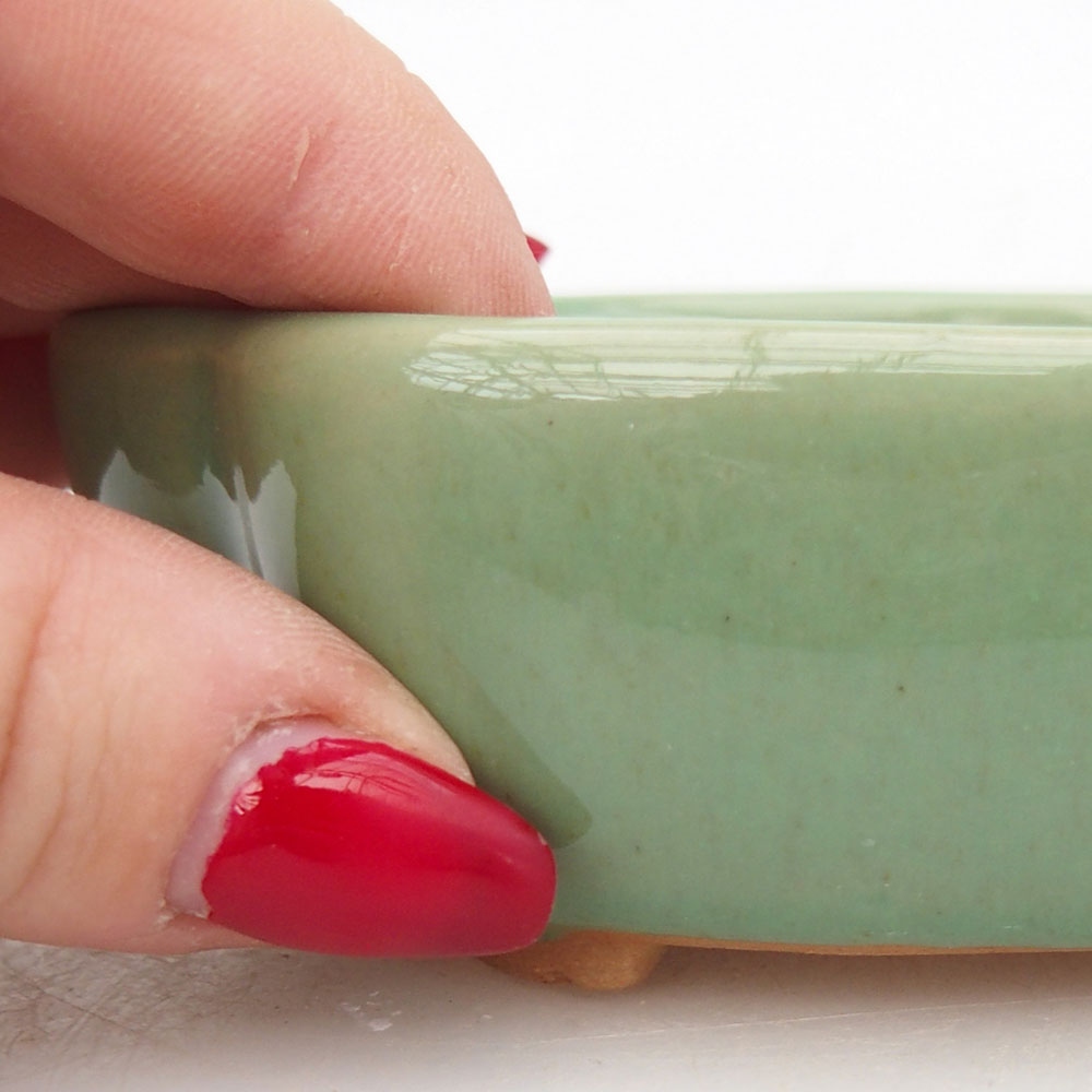 Keramická miska na bonsaje 10,5 x 8,5 x 3,5 cm, zelená