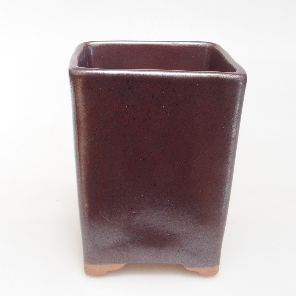 Keramická bonsai miska 8,5 x 8,5 x 11 cm, farba hnedá