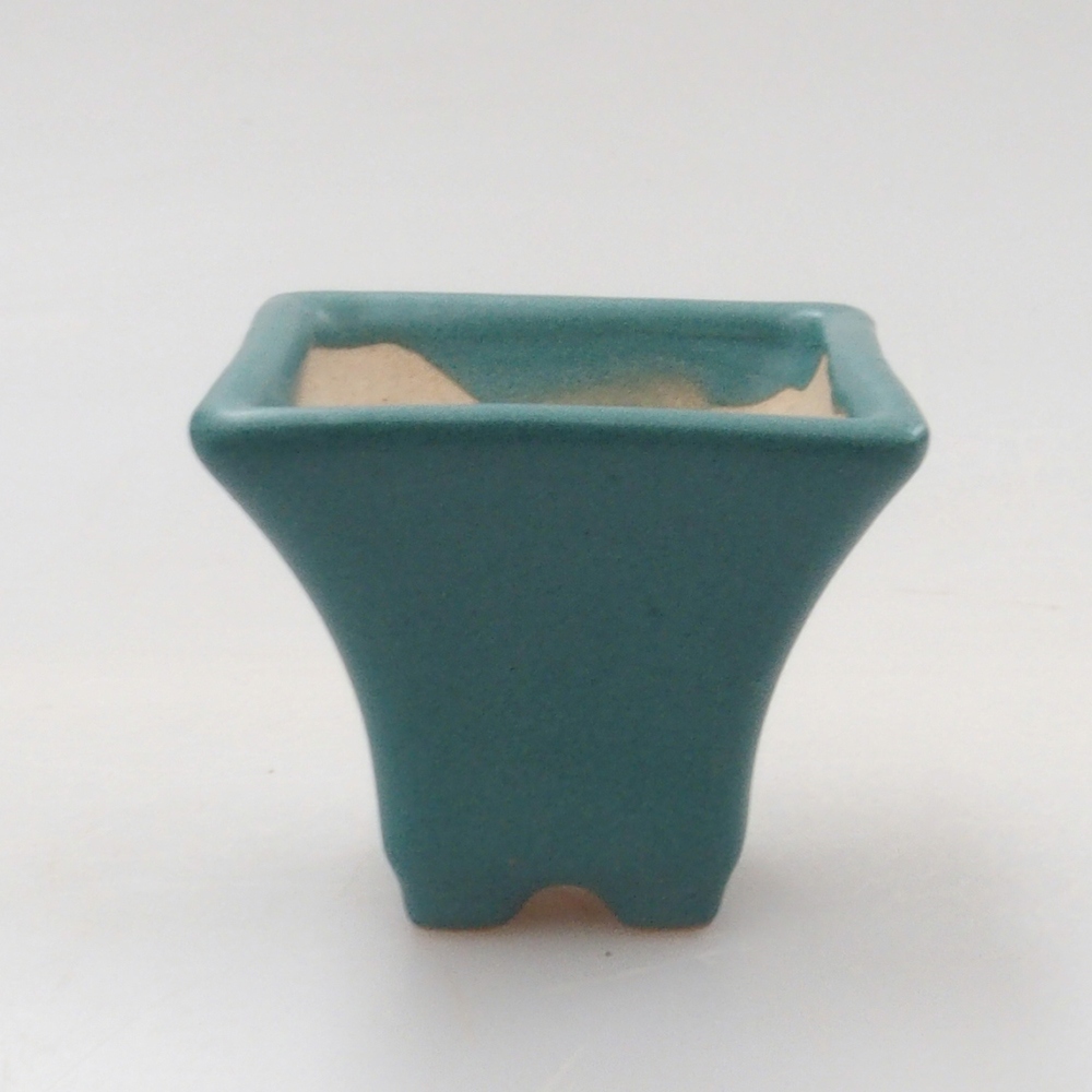 Keramická bonsai miska 4 x 4 x 3,5 cm, farba modrá
