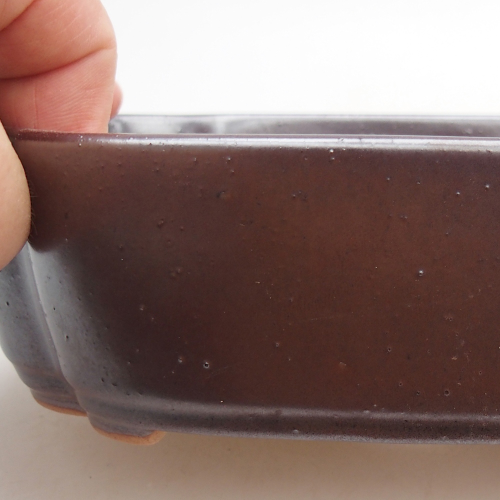 Keramická miska na bonsaje 18 x 13 x 5 cm, hnedá