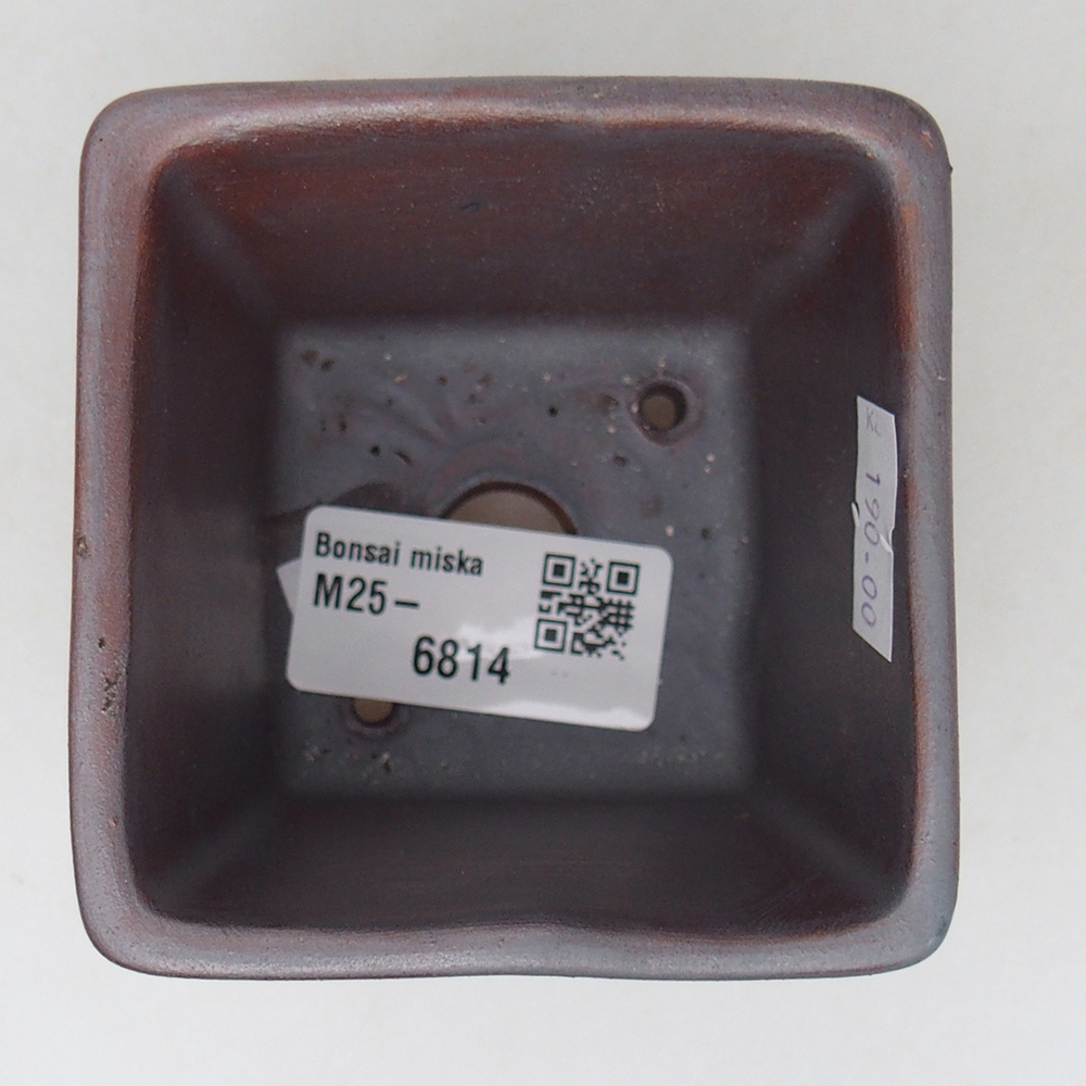 Keramická miska na bonsaje 7,5 x 7,5 x 7 cm, farba kovu