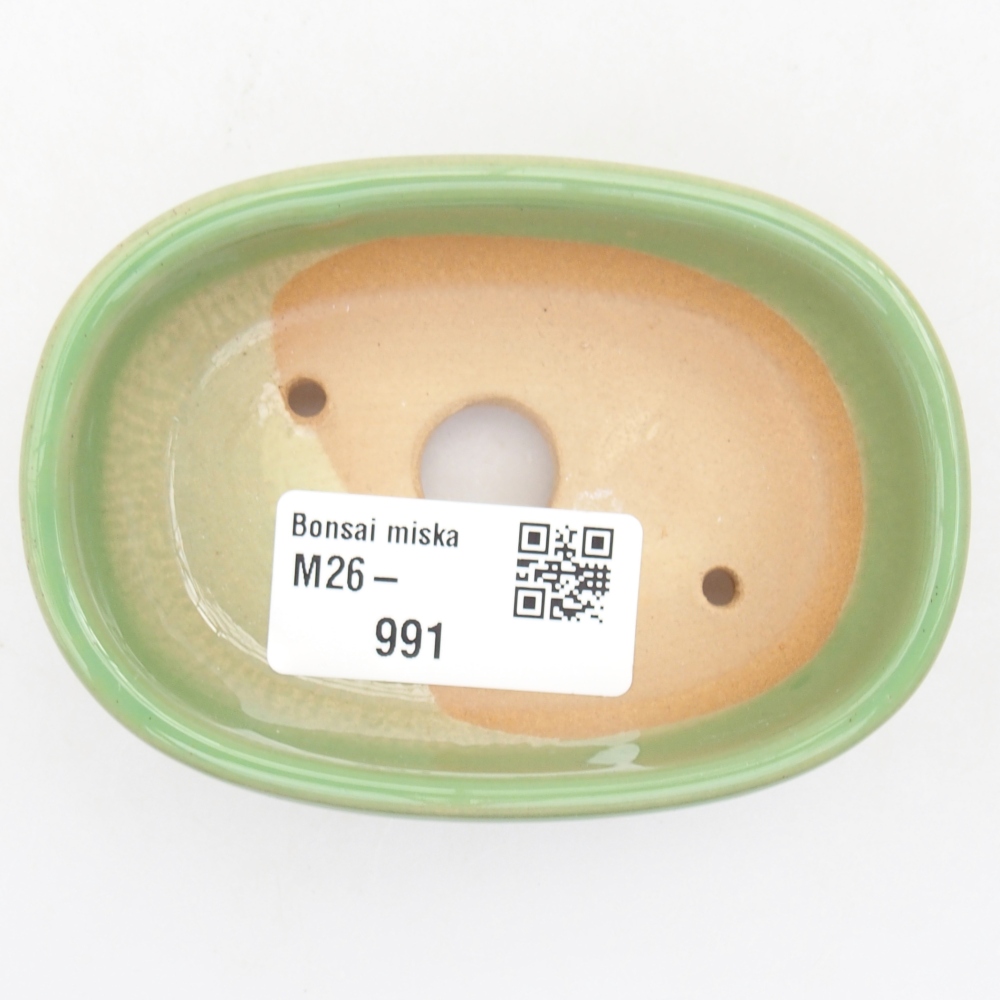 Keramická miska na bonsaje 9 x 6,5 x 3 cm, zelená