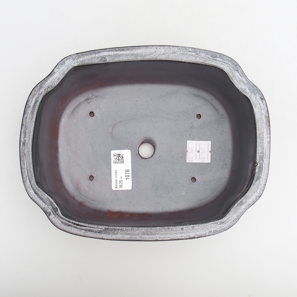 Keramická bonsajová miska 22 x 16,5 x 7 cm, farba kovu