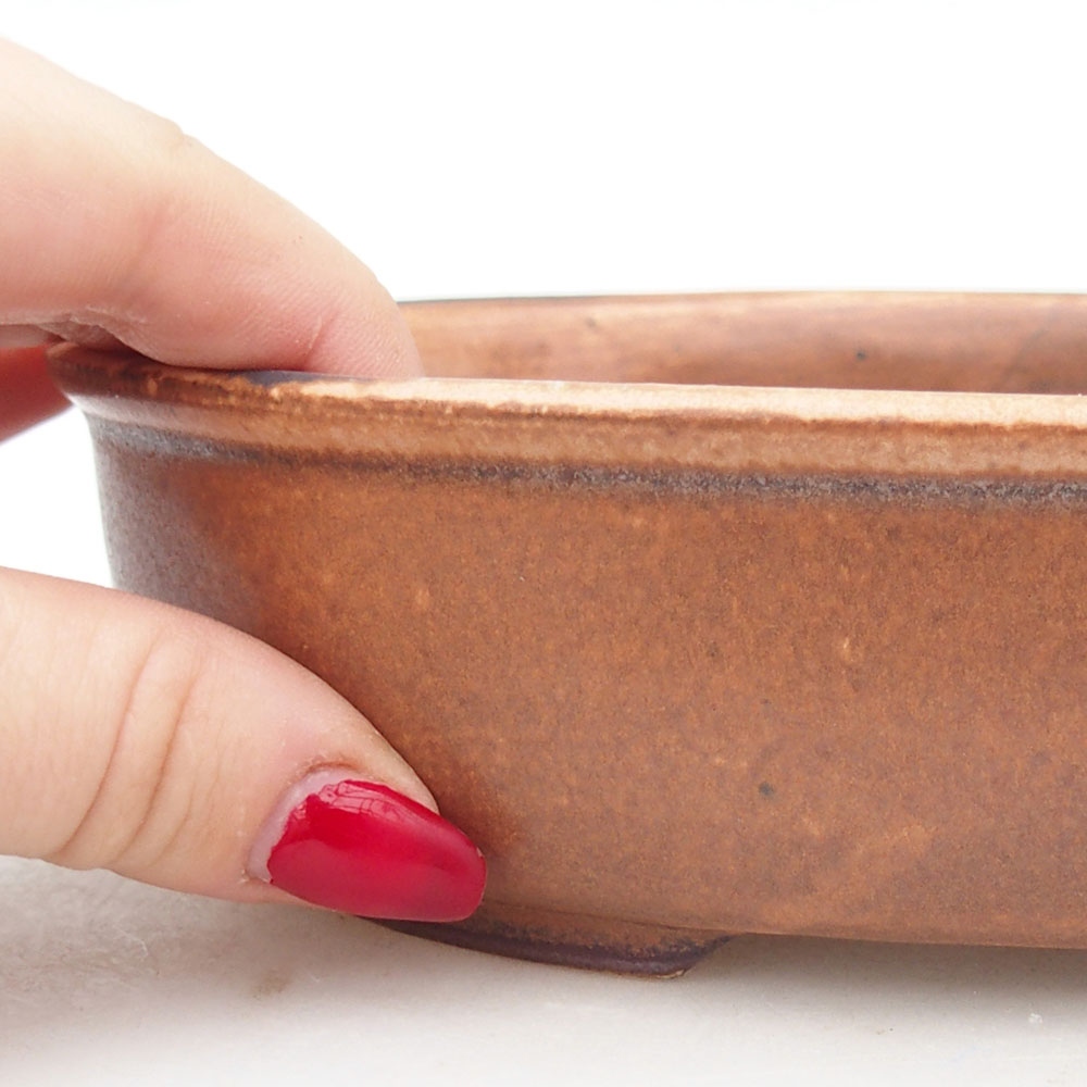 Keramická miska na bonsaje 19 x 14 x 5 cm, hnedá