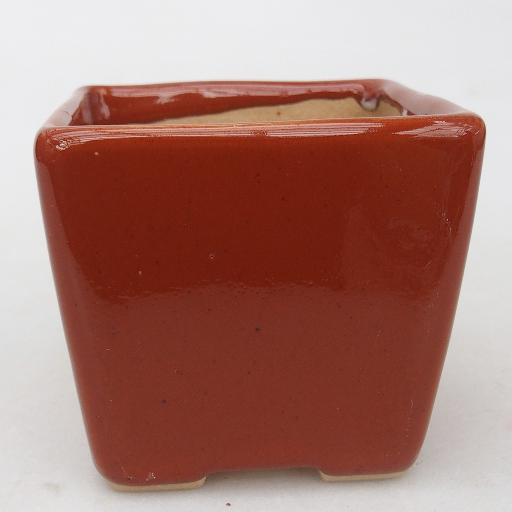 Keramická miska na bonsaje 7,5 x 7,5 x 7 cm, hnedá
