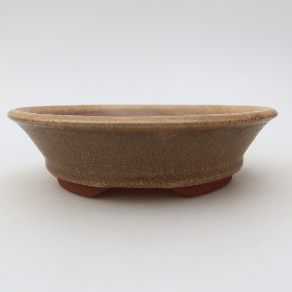 Keramická miska na bonsaje 15 x 15 x 4,5 cm, hnedá