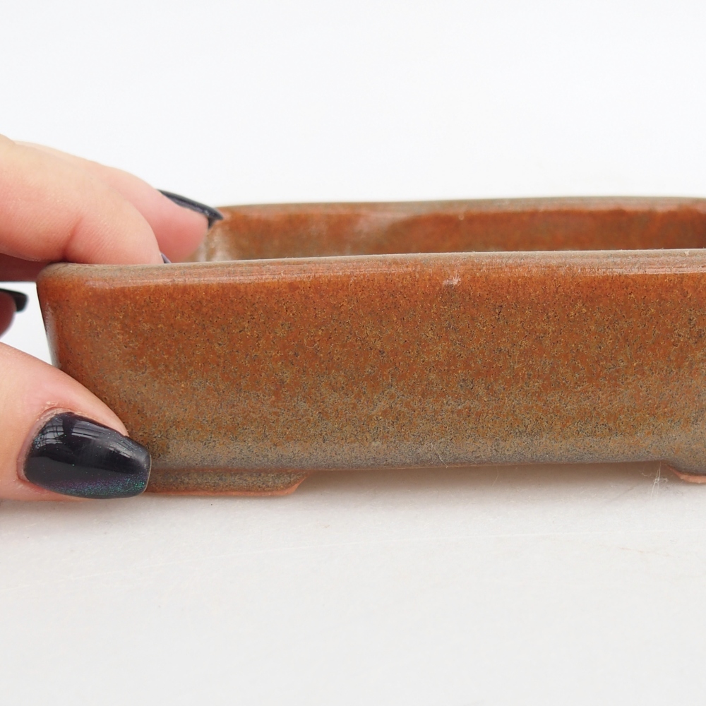 Keramická miska na bonsaje 12,5 x 9,5 x 3,5 cm, hnedá