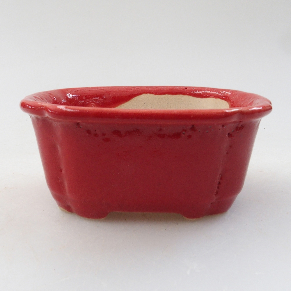 Mini bonsai miska 7 x 6,5 x 3 cm, farba červená