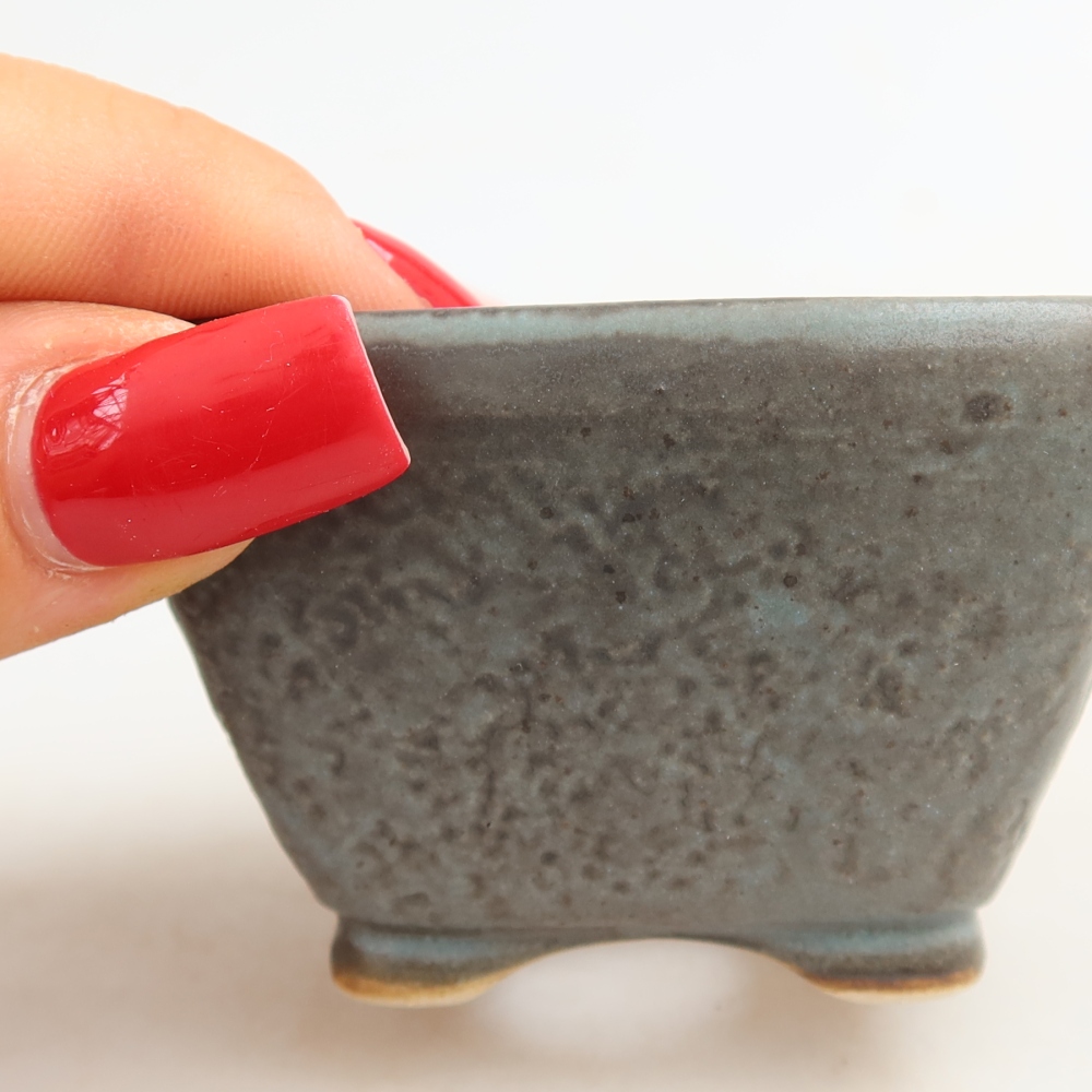 Keramická miska na bonsaje 6 x 6 x 4 cm, farba modrá