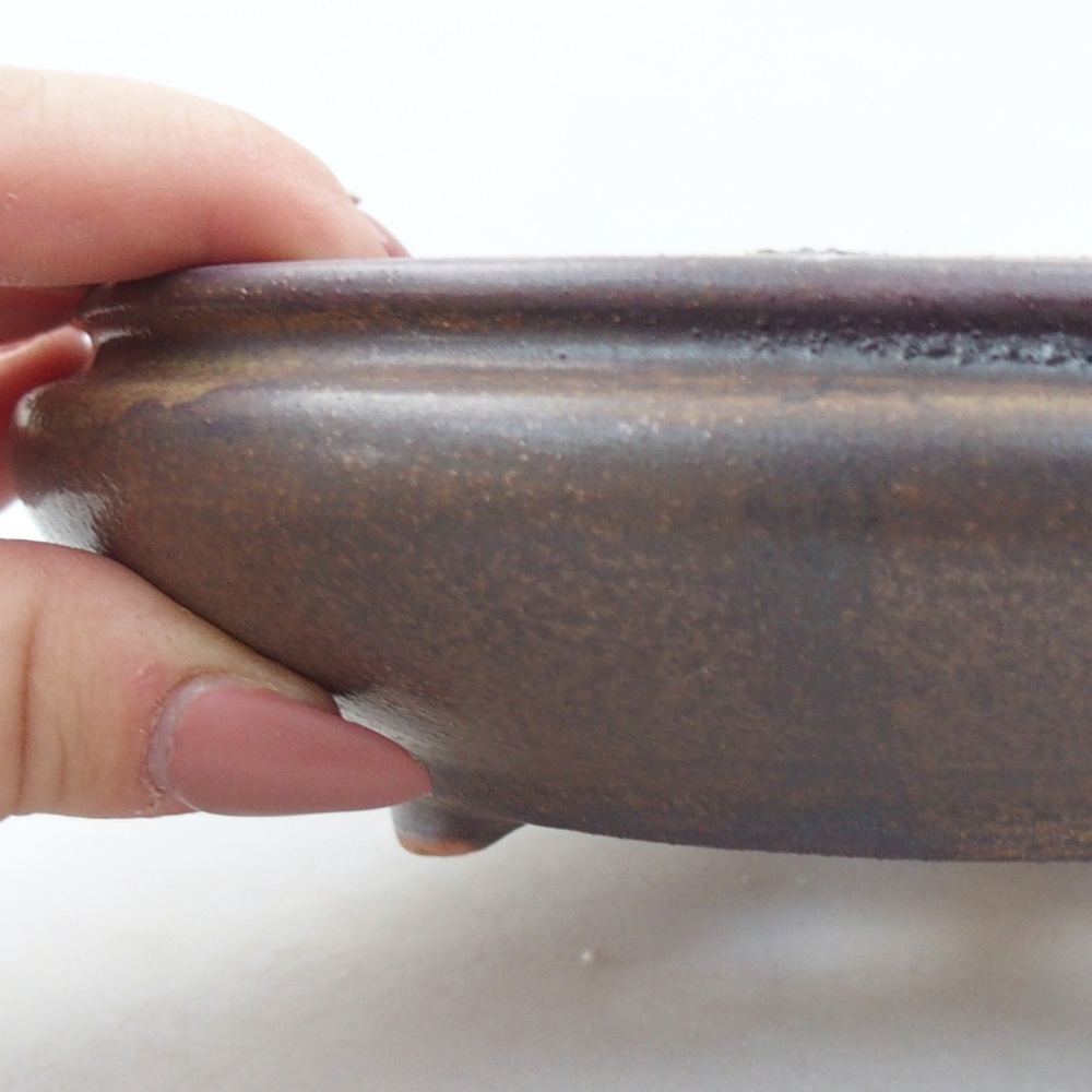 Keramická miska na bonsaje 15 x 15 x 5 cm, hnedá