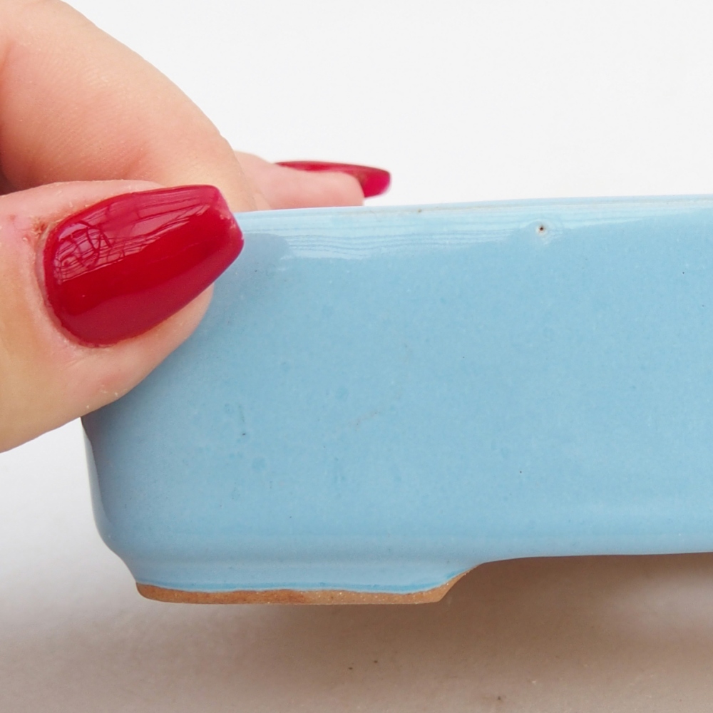 Keramická miska na bonsaje 12,5 x 9,5 x 3,5 cm, farba modrá