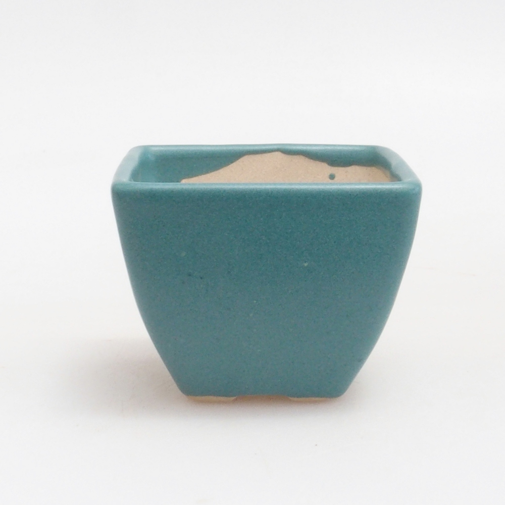 Keramická bonsai miska 5,5 x 5,5 x 4,5 cm, farba modrá