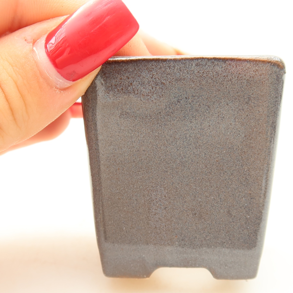 Keramická miska na bonsaje 4,5 x 4,5 x 5 cm, farba sivá