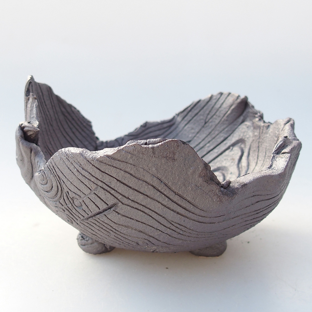 Keramická mušľa 13,5 x 12,5 x 8,5 cm , kovová farba