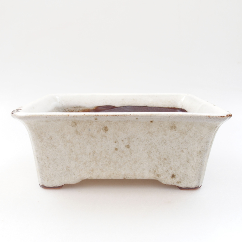 Keramická bonsai miska 18 x 14 x 7,5 cm, farba biela
