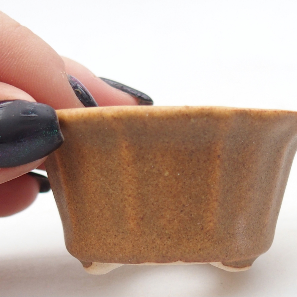 Mini bonsajová miska 5,5 x 5,5 x 3 cm, hnedá