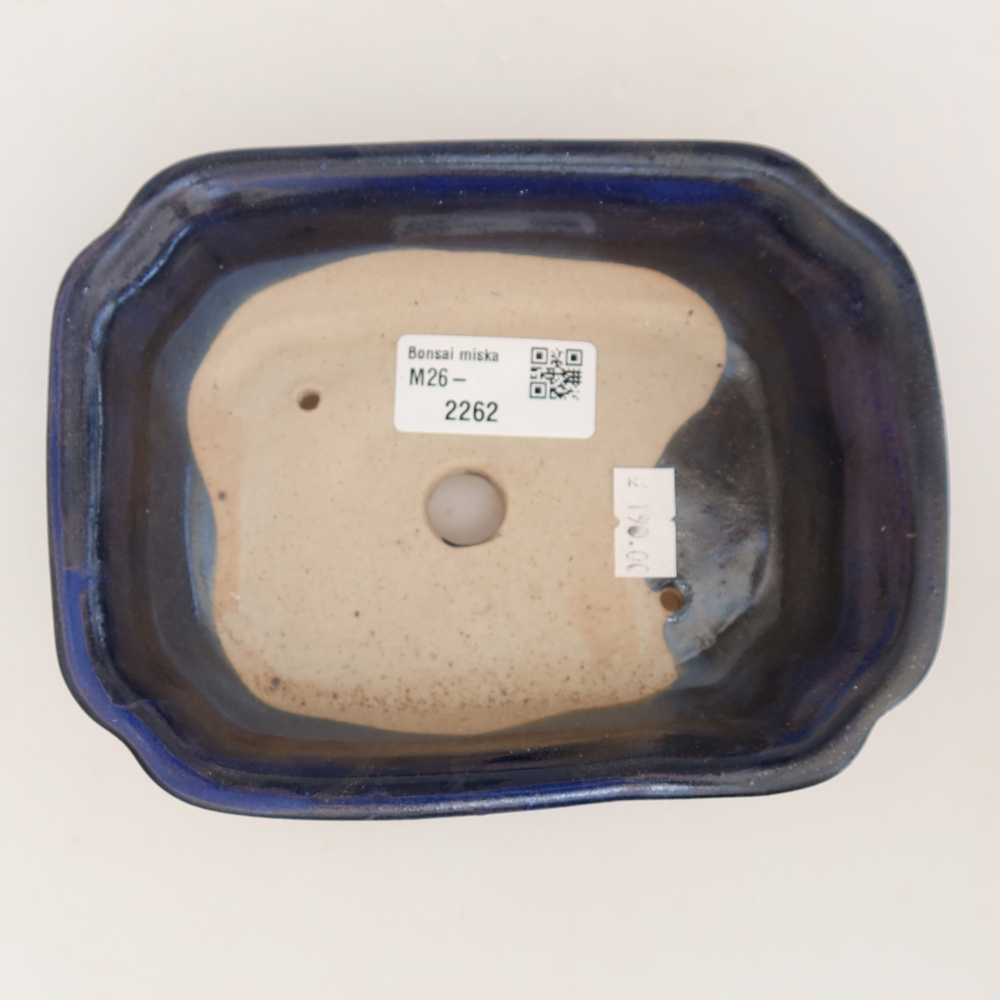 Keramická miska na bonsaje 15,5 x 12 x 4,5 cm, farba modrá