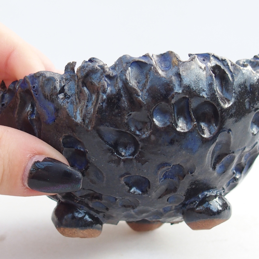 Keramická mušľa 10 x 9 x 7 cm , farba modrá