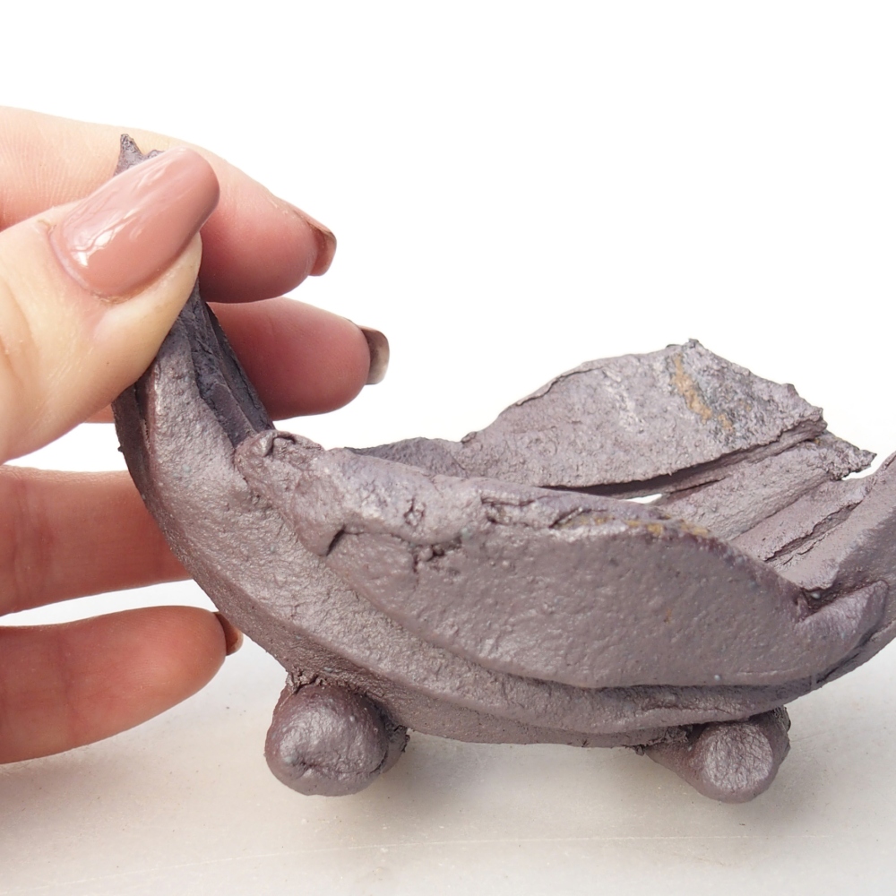 Keramická mušľa 10 x 7,5 x 7 cm , kovová farba